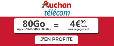 Forfait Auchan Telecom 80Go