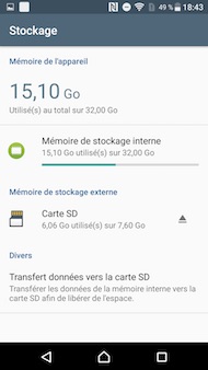 Sony Xperia XZ interface