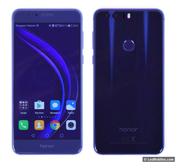 Honor 8 : avant/arrière