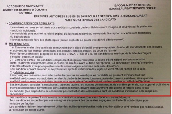 Les montres connectées interdites aux épreuves du Bac