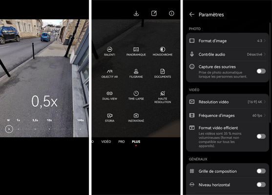 Interface caméra Huawei P50 Pro