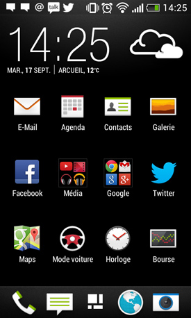 HTC Desire 500 : menu
