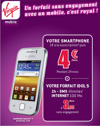 Virgin Mobile lance une offre associant un forfait sans engagement à un smartphone