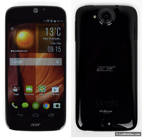 Acer Liquid Jade : avant / arrière