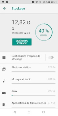 Asus ZenFone Max Pro (M1) stockage