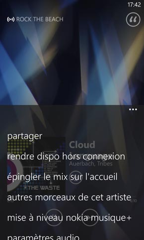 Nokia Lumia 925 : lecteur musique