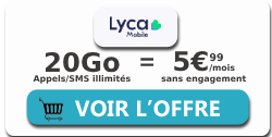 forfait 20Go lyca mobile