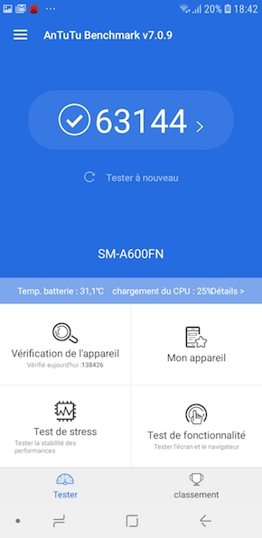 Samsung Galaxy A6 performance