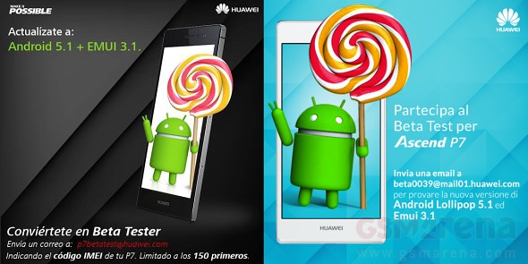 Huawei Ascend P7 : Android Lollipop entre en bêta publique