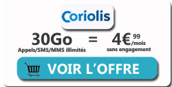 promo forfait mobile 30Go coriolis