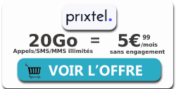 promo forfait Prixel 20Go