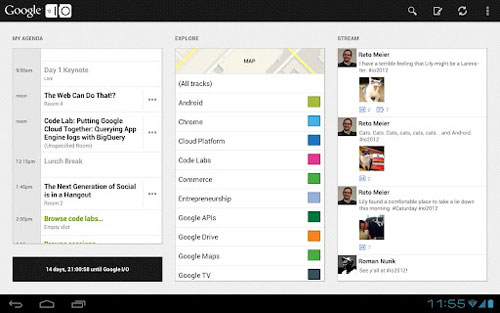 Google I/O 2012, l'application pour suivre l'événement débarque sur Google Play