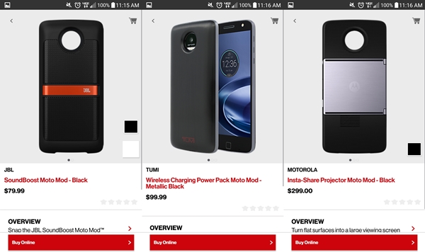 Lenovo Moto Z : combien coûteront les Moto Mods ?
