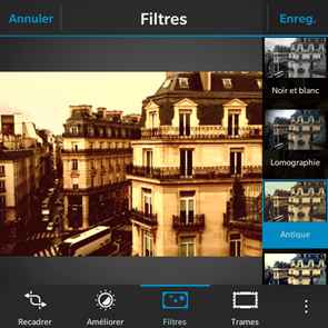 BlackBerry Classic : éditeur de photo