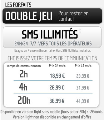Forfait NRJ Mobile Double Jeu 20h