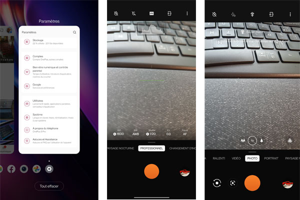 Suite interface OnePlus 9 Pro