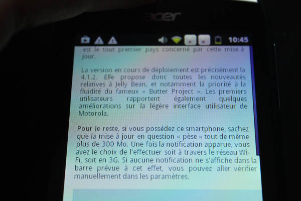 Acer Liquid Z110 Duo : écran