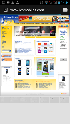 Wiko Cink Five : navigateur Web