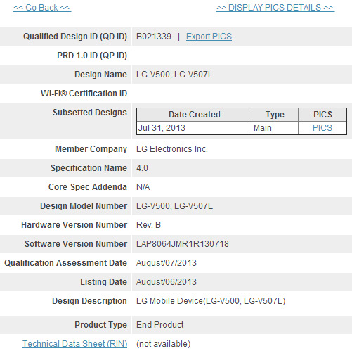 Bientôt une nouvelle tablette chez LG ?
