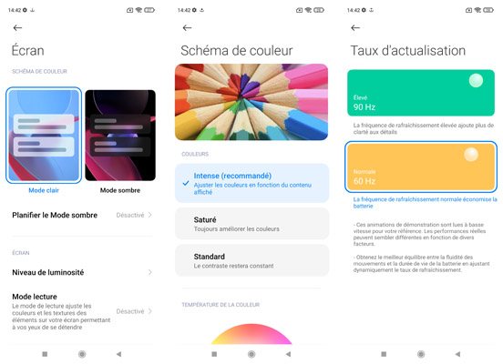 Interface et paramètres du Xiaomi Redmi 10