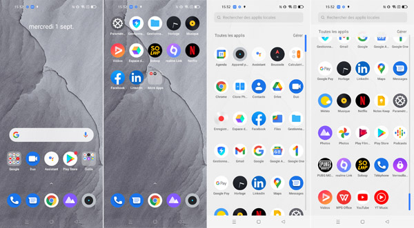 Interface du realme GT Master Edition