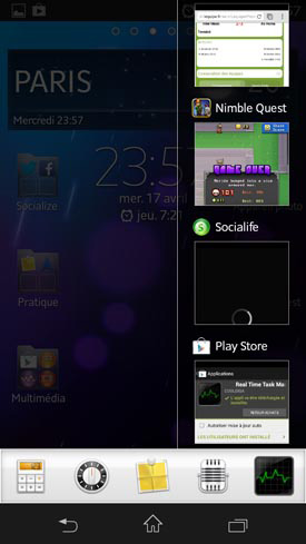 Sony Xperia SP : micro-applications