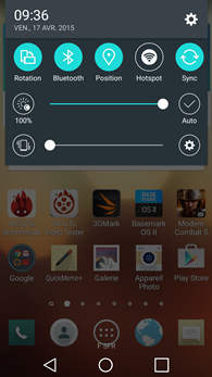 LG G Flex 2 : réglages rapides