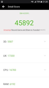 Samsung Galaxy A3 (2017) performance