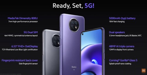 Xiaomi Note 9T 5G caracteristiques