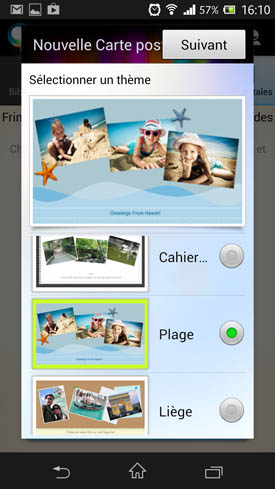 Sony Xperia Z carte postale