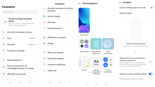 Paramètre realme 8 Pro
