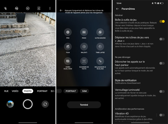 Interface caméra du realme GT Neo 3
