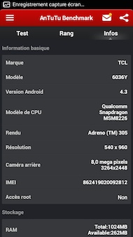 Alcatel OneTouch Idol 2 Mini S AnTuTu