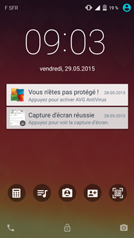 Alcatel OneTouch Idol 3 : écran de verrouillage