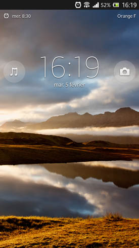 Sony Xperia Z lockscreen
