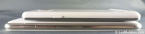 Samsung Galaxy Note blanc Samsung Galaxy S2 blanc comparatif photos