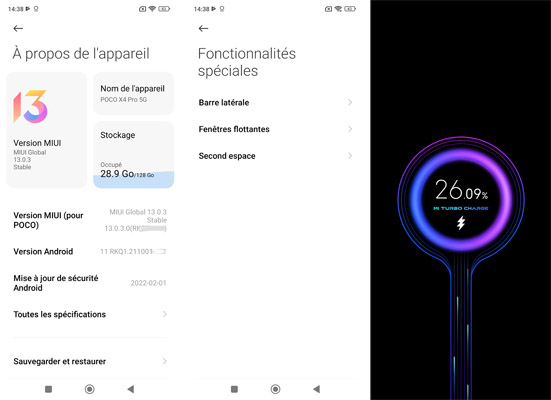 Fonctionnalités Xiaomi POCO X4 Pro