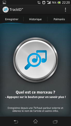 Sony Xperia SP : TrackID