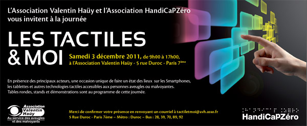 Journée « Les Tactiles & Moi » : les écrans tactiles accessibles aux aveugles et aux malvoyants