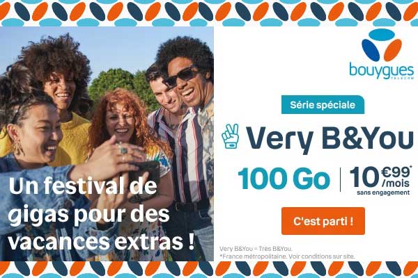 Forfaits Very B&You en promo : Faites le plein de gigas à prix mini pour les vacances !