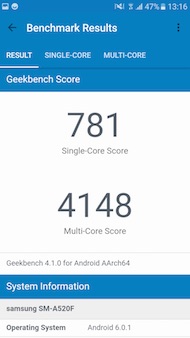 Samsung Galaxy A5 (2017) performances