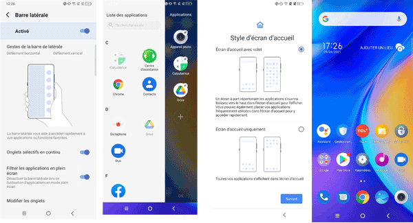 Interface du TCL 20 SE
