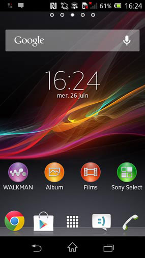 Sony Xperia L : interface utilisateur