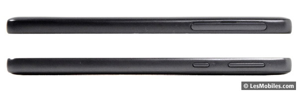 Sony Xperia E5 : gauche / droite