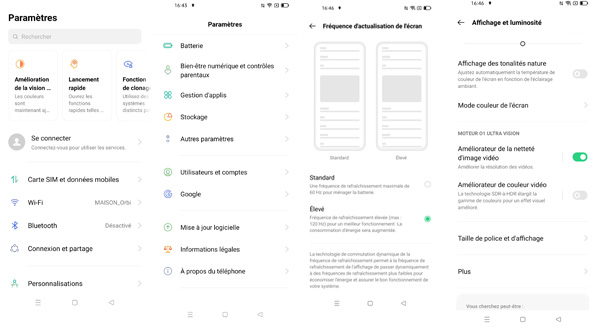 Paramètres de l'Oppo Find X3 Pro