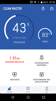 Wiko Fever 4G : Clean Master