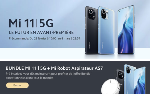 Xiaomi Mi 11 : Ouverture des précommandes aujourd’hui, repartez avec un Mi Robot Aspirateur AS7