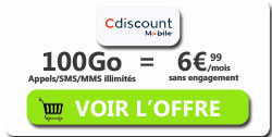 promo forfait Cdiscount mobile 10Go