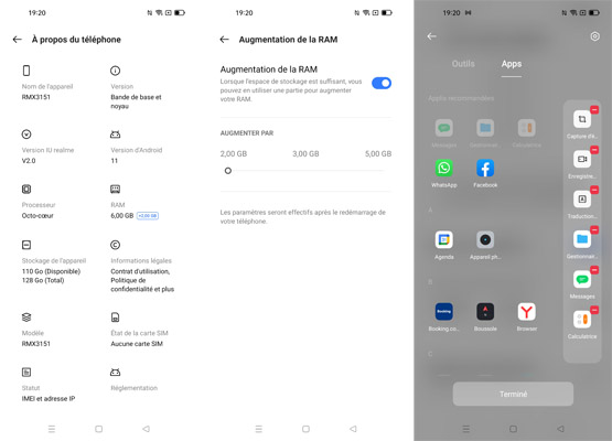 Interface suite realme 8i