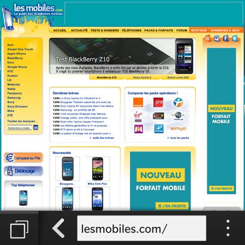 BlackBerry Q10 : navigateur Web (1)